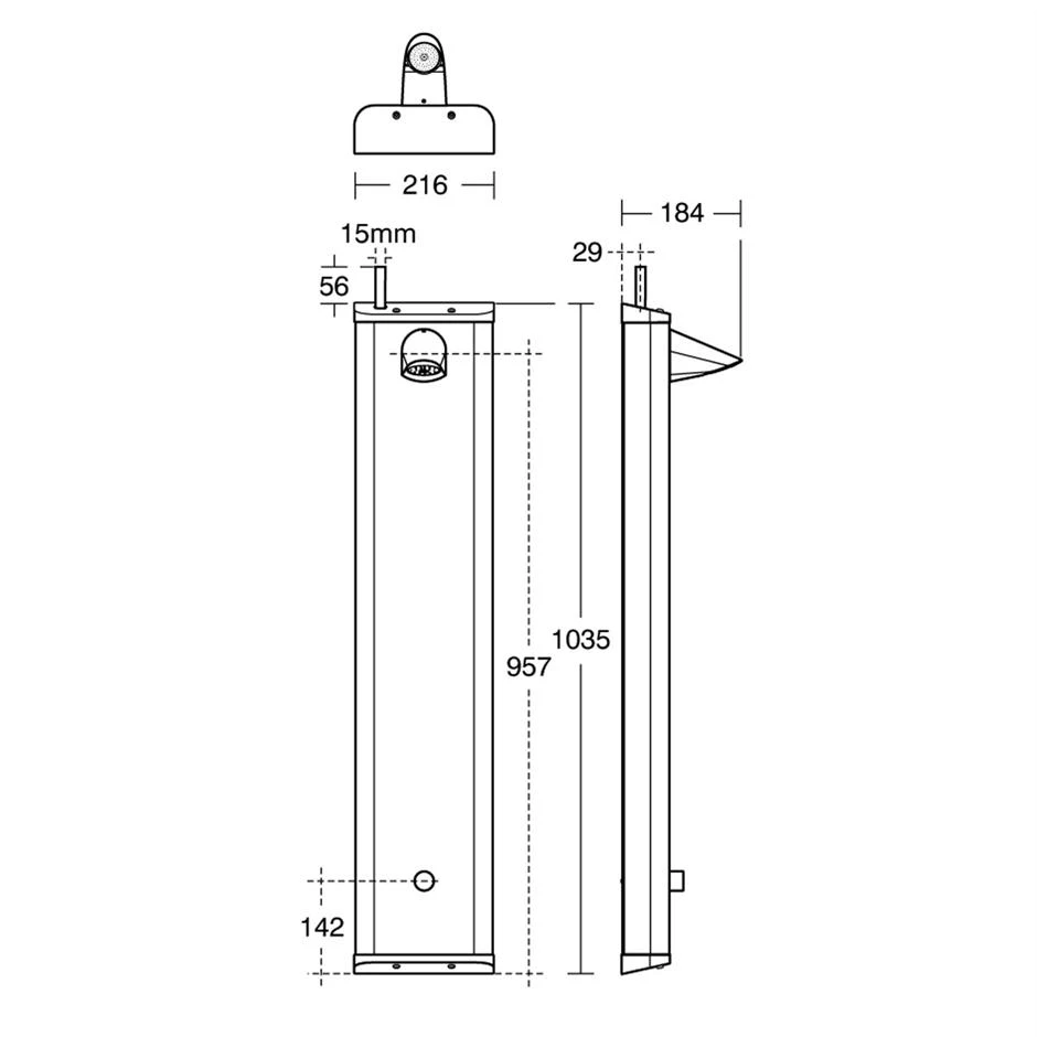 Armitage Shanks Kirn Stainless Steel Shower Panel S7873 - Image 2