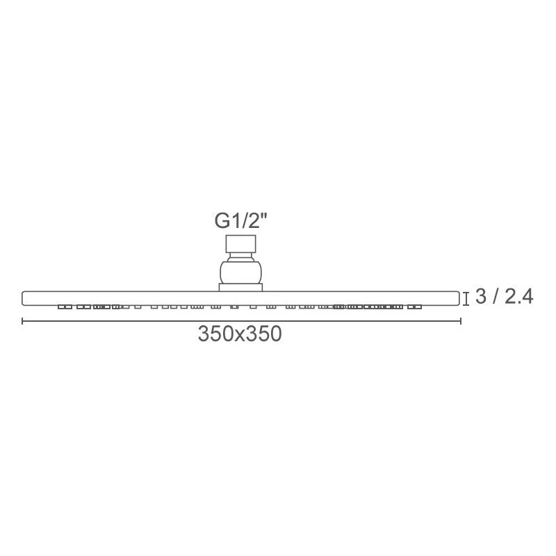 Frontline Square Ultra Thin Shower Head Chrome 300mm - Image 2