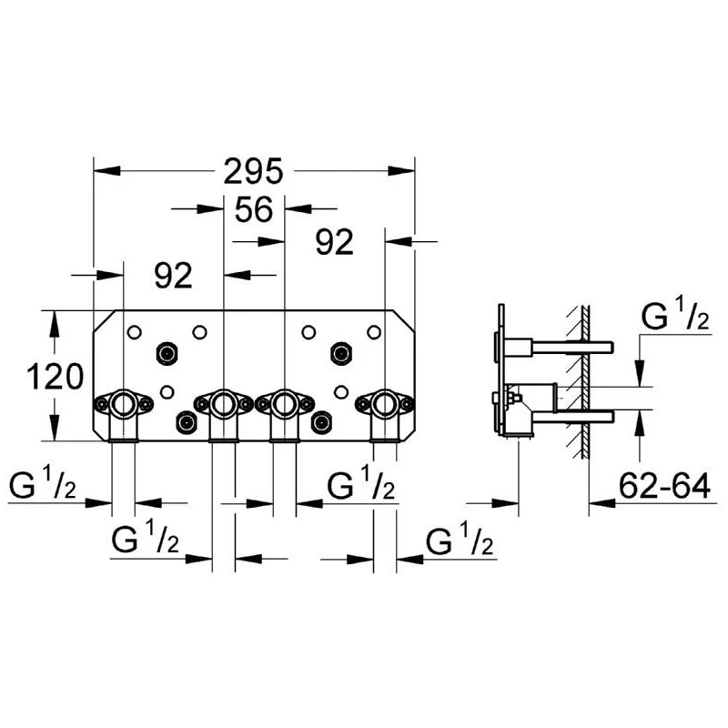 Grohe Rainshower F-Series 15″ Roughing-In Set 26042 - Image 2
