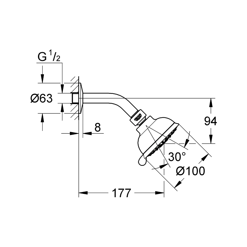 Grohe Tempesta Rustic 100 Head Shower Set 4 Sprays 26089 - Image 2