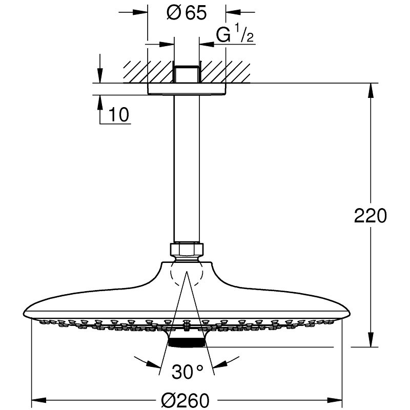 Grohe Euphoria 260 Ceiling Head Shower Set 26460 4 Grohe Euphoria 260 Ceiling Head Shower Set 26460 - Image 2