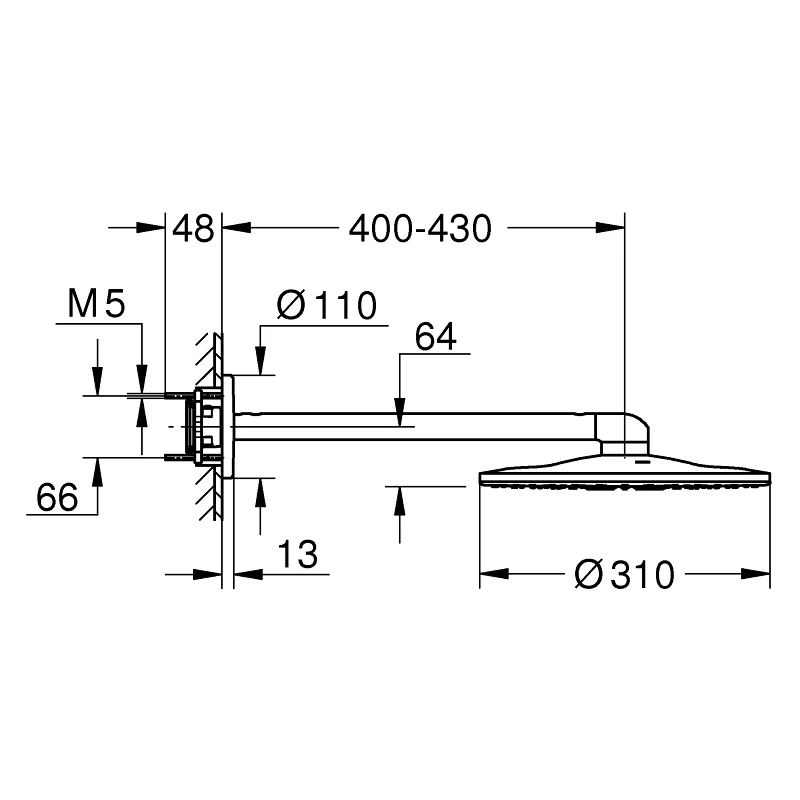 Grohe Rainshower 310 SmartActive Head Shower Set 26475 - Image 2