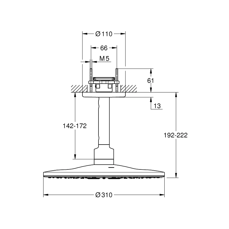 Grohe Rainshower 310 SmartActive Ceiling Shower Set 26477 White 4 Grohe Rainshower 310 SmartActive Ceiling Shower Set 26477 White - Image 2