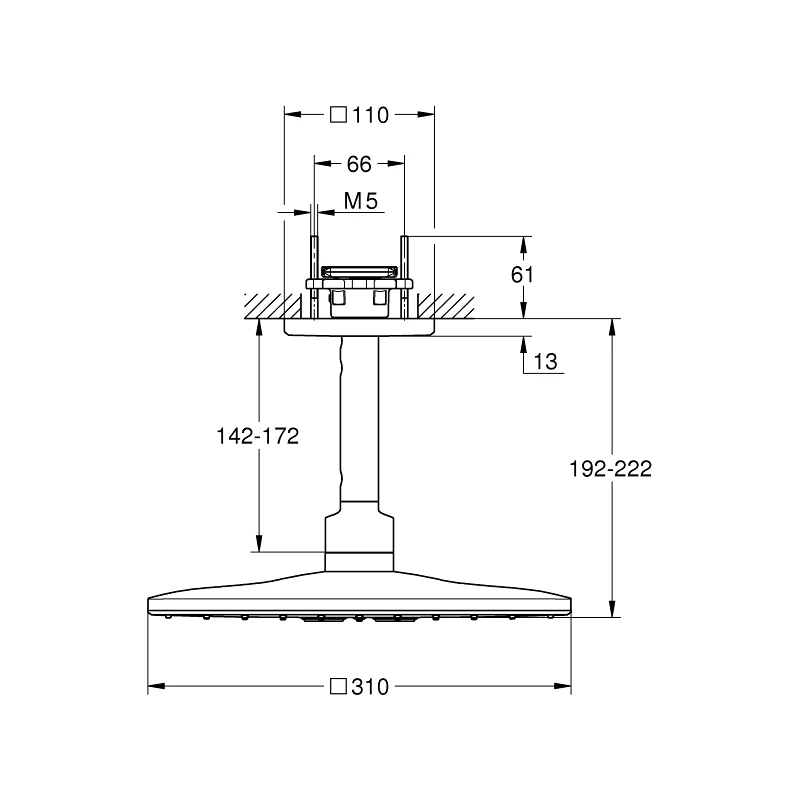 Grohe Rainshower 310 SmartActive Cube Ceiling Shower Set 26481 4 Grohe Rainshower 310 SmartActive Cube Ceiling Shower Set 26481 - Image 2
