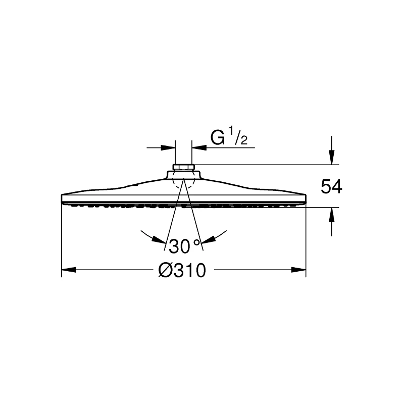 Grohe Rainshower Mono 310 Head Shower EcoJoy 26562 White - Image 2
