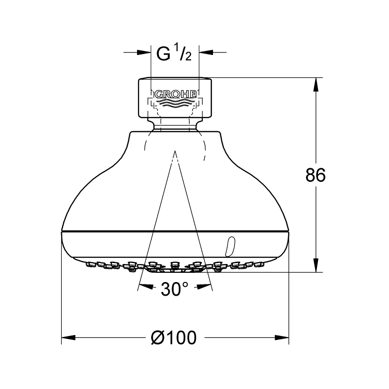 Grohe Tempesta 100 Head Shower 4 Sprays 27606 Chrome - Image 2