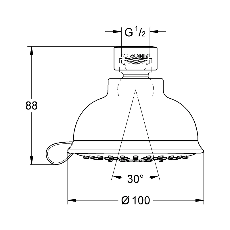 Grohe Tempesta Rustic 100 Head Shower 4 Sprays 27610 - Image 2