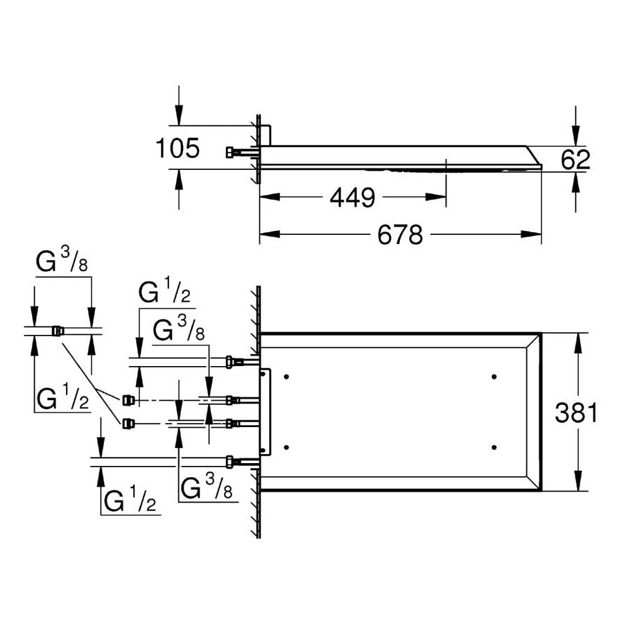 Grohe Rainshower F-Series 15″ Head Shower 3 Sprays 27938 4 Grohe Rainshower F-Series 15″ Head Shower 3 Sprays 27938 - Image 2