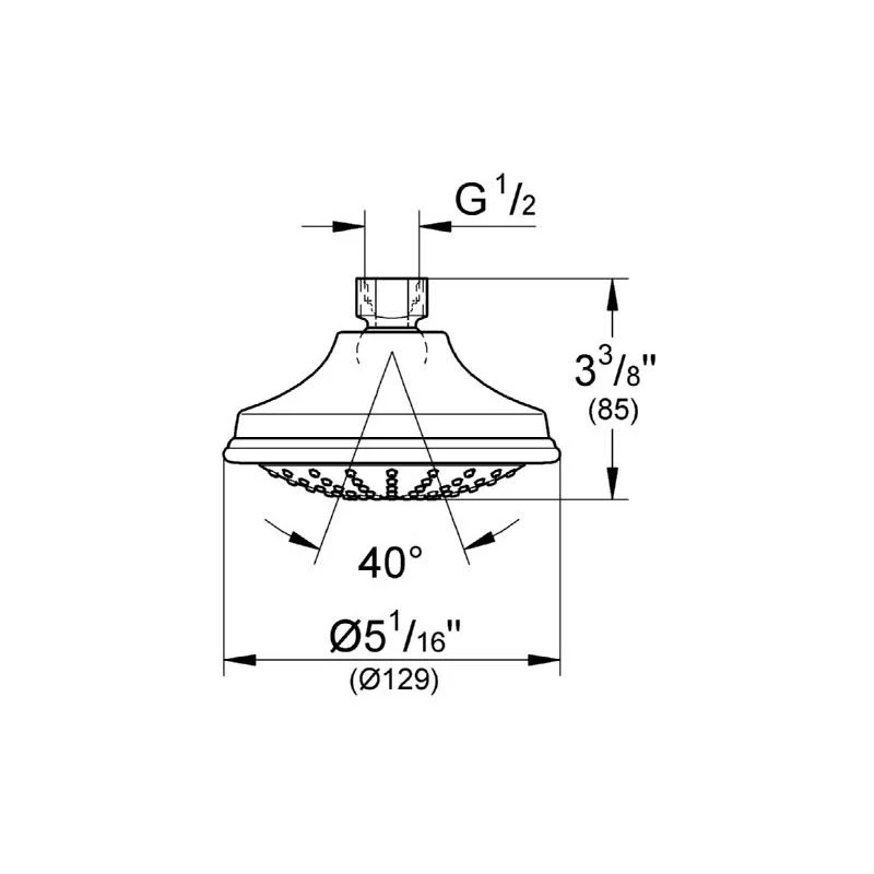 Grohe Euphoria 130 Head Shower 1 Spray 28737 - Image 2