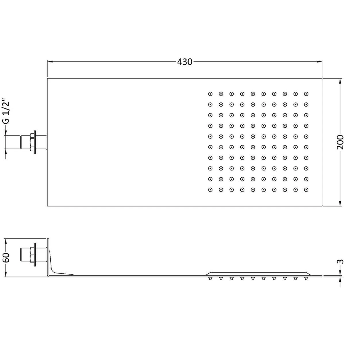 Hudson Reed Ultra Thin Minimalist Fixed Shower Head - Image 2