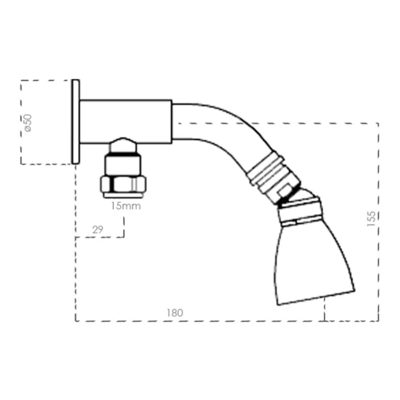Inta Intacept Bottom Entry Extended Shower Arm With Anti Scale Mini Head - Image 2