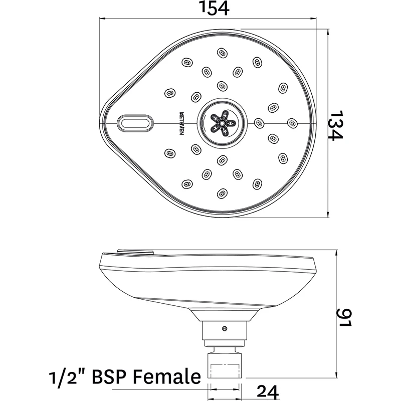 Methven Kaha Wall Shower Rose - Image 2