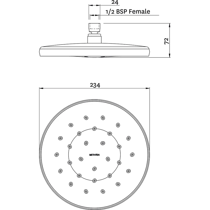 Methven Round Overhead Shower 4 Methven Round Overhead Shower - Image 2