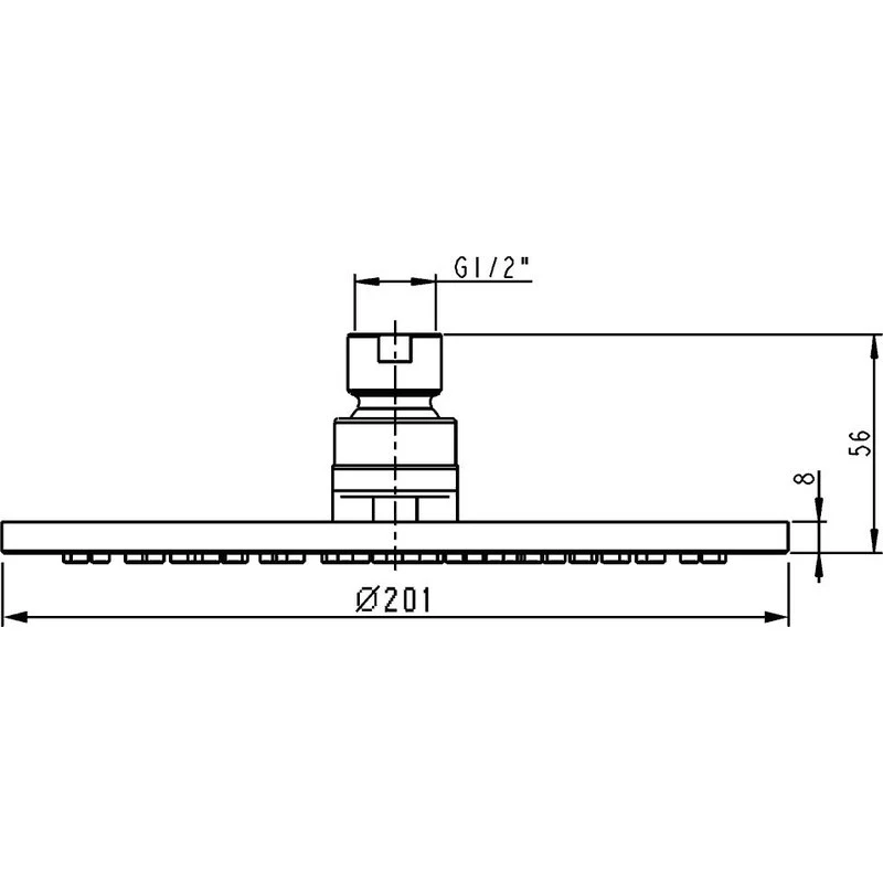 Pura Bathrooms Imex Pura Deluxe Round 200mm Brass Shower Head With Swivel Joint - Image 2