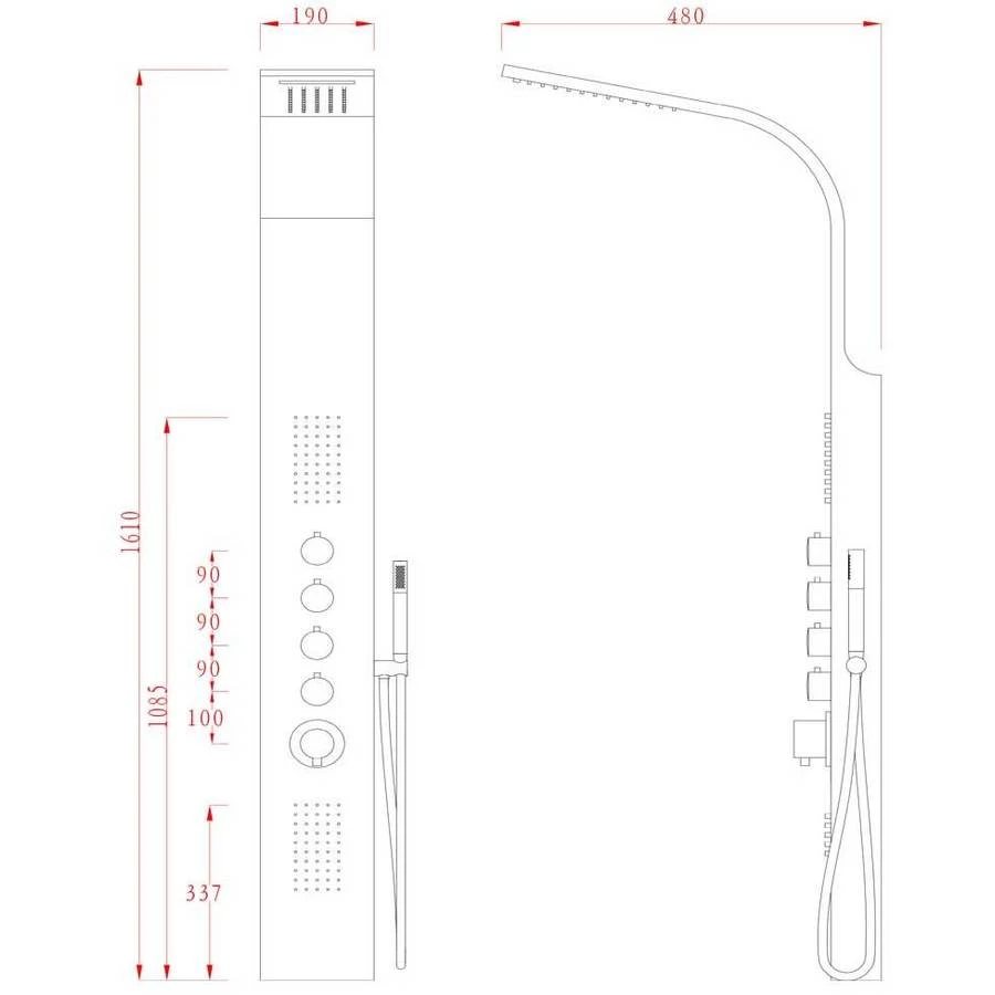 Synergy Stream Shower Panel With Waterfall 4 Synergy Stream Shower Panel With Waterfall - Image 2