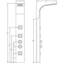 Synergy Spinnaker Black Shower Tower 7 Synergy Spinnaker Black Shower Tower -Mira Showers shop synergy sy tower505 3