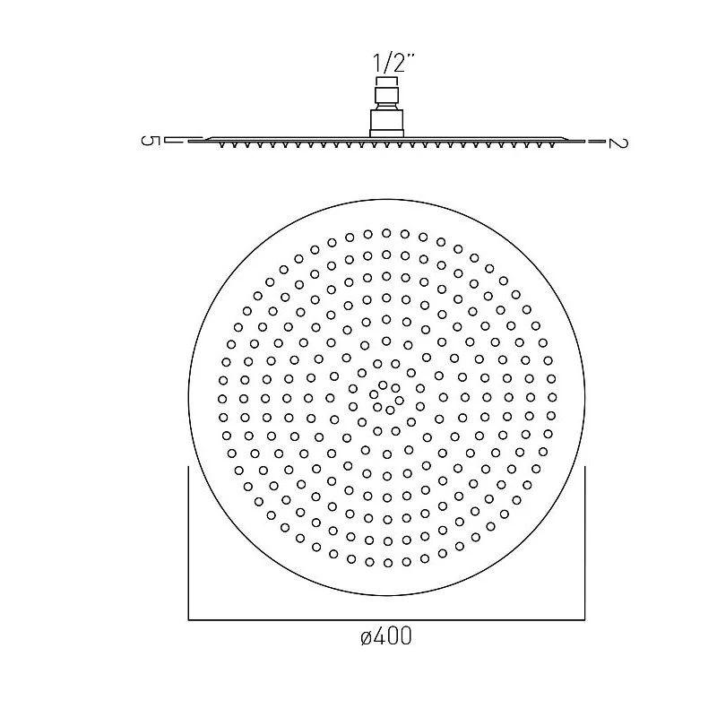 Vado Aquablade Round Slimline Shower Head 400mm 4 Vado Aquablade Round Slimline Shower Head 400mm - Image 2