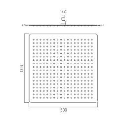 Alternative view of Vado Aquablade Square Slimline Shower Head 500mm